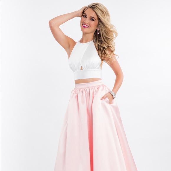 rachel allan 2 piece prom dress